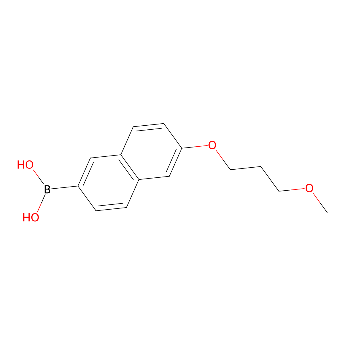 Boronic acid, B-[6-(3-methoxypropoxy)-2-naphthalenyl]- molecular structure, CAS 1332505-39-1