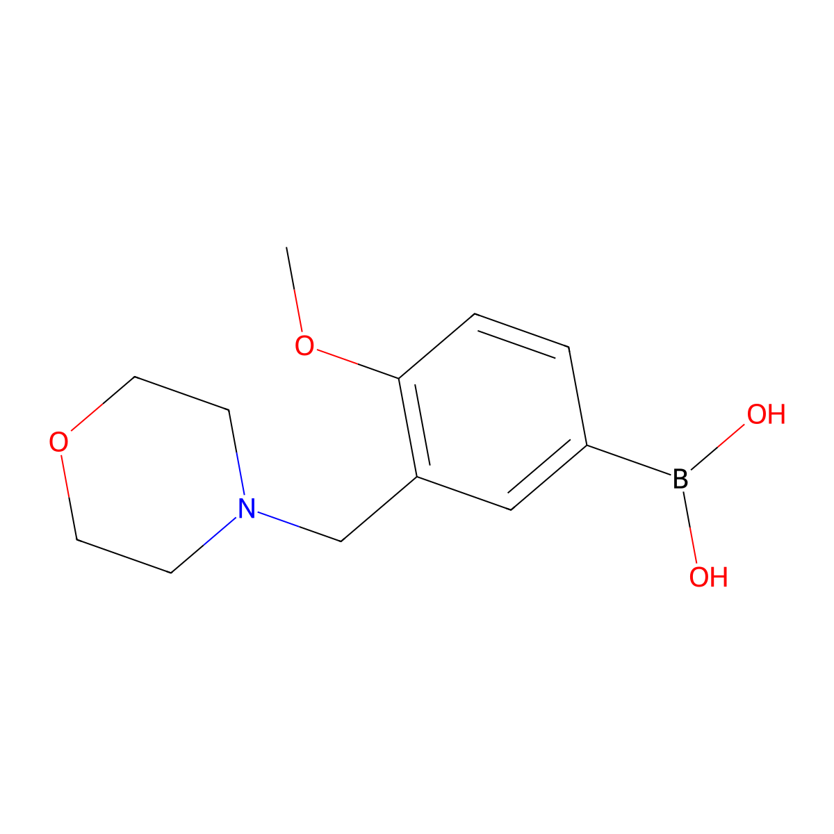 Boronic acid, B-[4-methoxy-3-(4-morpholinylmethyl)phenyl]- molecular structure, CAS 1332505-88-0