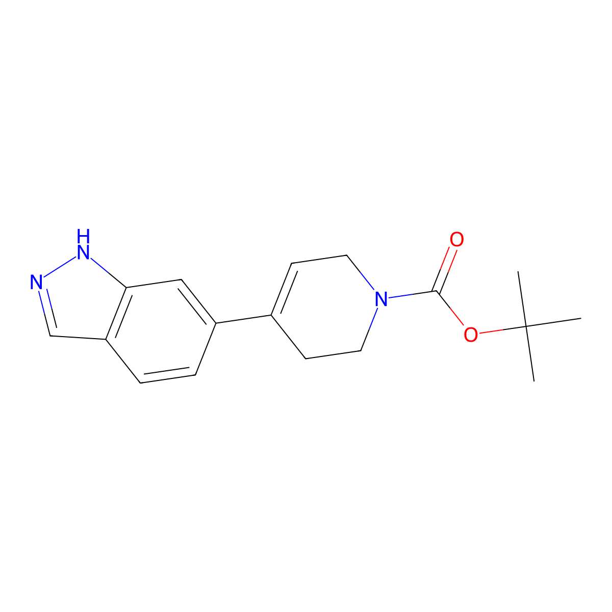 4-(1H-indazol-6-yl)-3,6-dihydro-2H-pyridine-1-carboxylic acid tert-butyl ester molecular structure, CAS 1332527-16-8