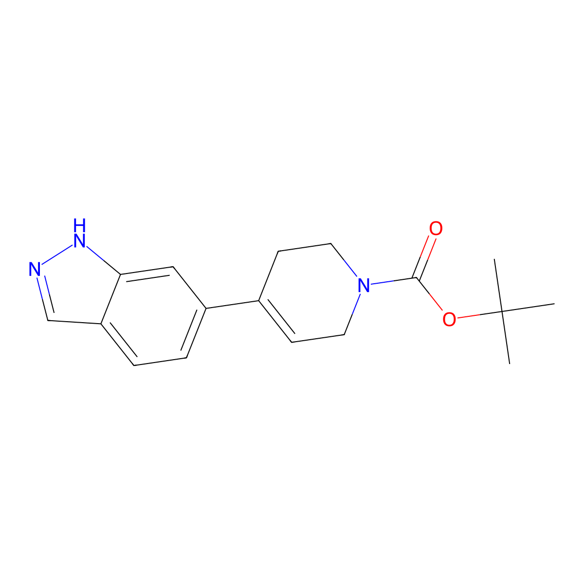 4-(1H-indazol-6-yl)-3,6-dihydro-2H-pyridine-1-carboxylic acid tert-butyl ester molecular structure, CAS 1332527-16-8
