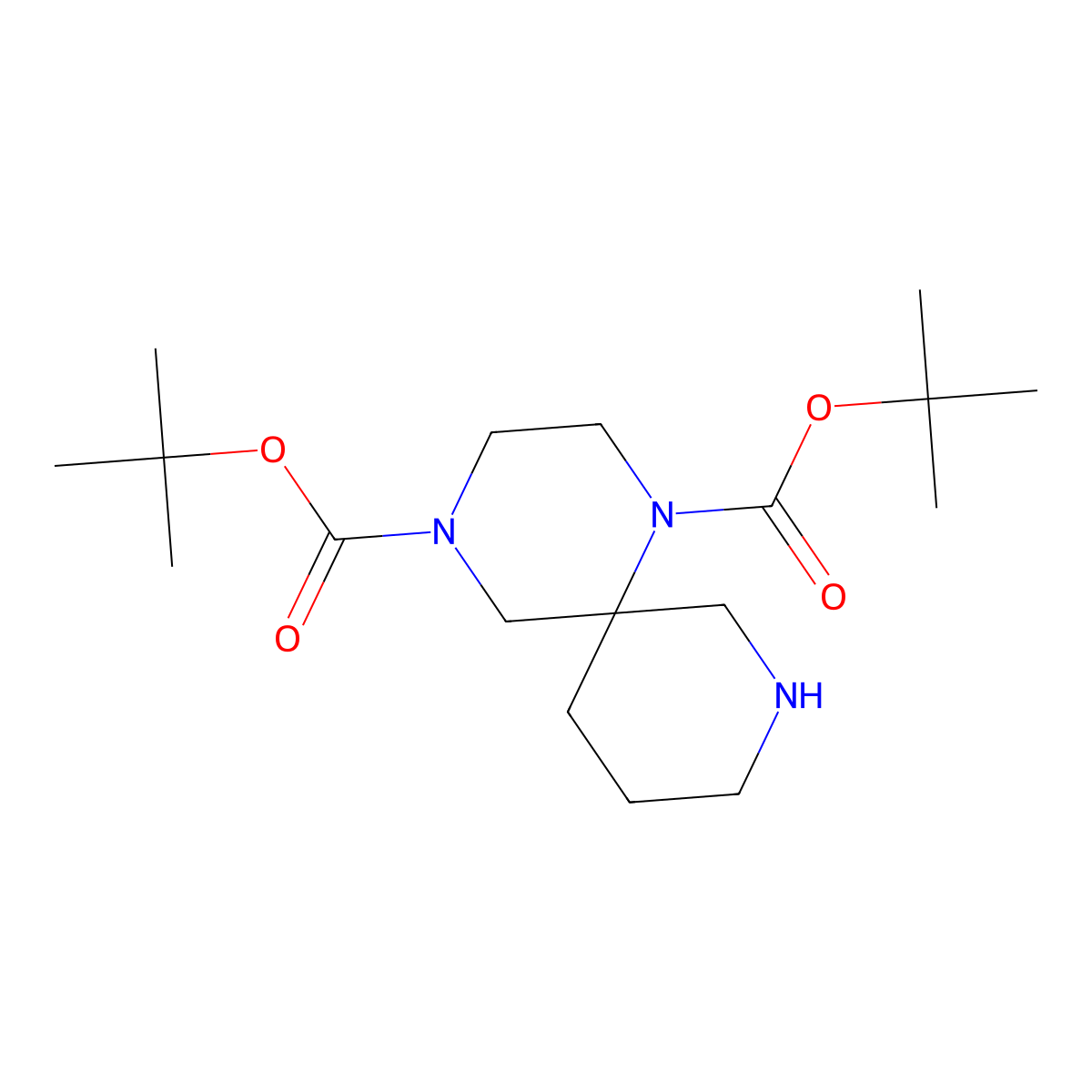 Di-tert-butyl 1,4,8-triazaspiro[5.5]undecane-1,4-dicarboxylate molecular structure, CAS 1332528-29-6