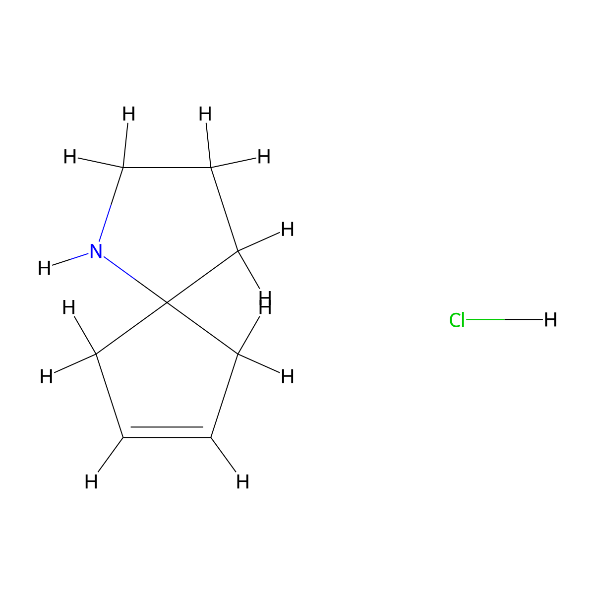 1-Azaspiro[4.4]non-7-ene hydrochloride molecular structure, CAS 1332528-43-4