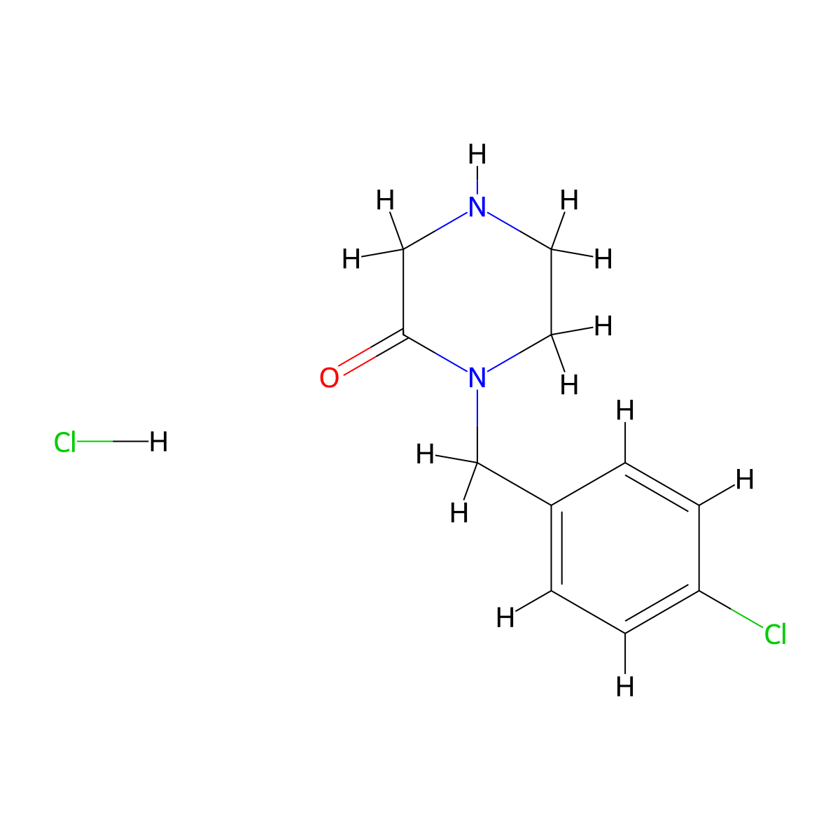 1-(4-Chlorobenzyl)piperazin-2-one hydrochloride molecular structure, CAS 1332528-44-5