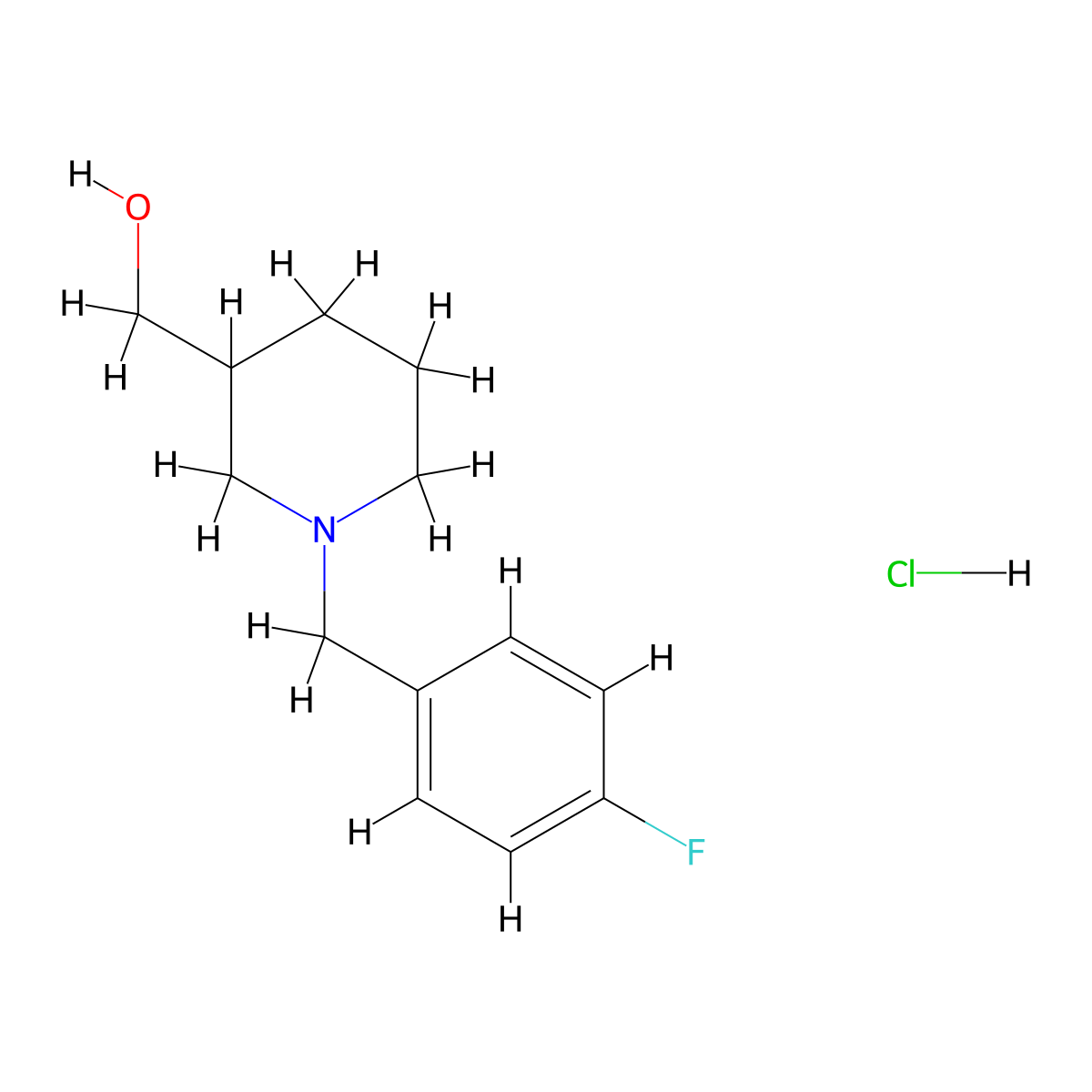 [1-(4-Fluorobenzyl)piperidin-3-yl]methanol hydrochloride molecular structure, CAS 1332528-45-6