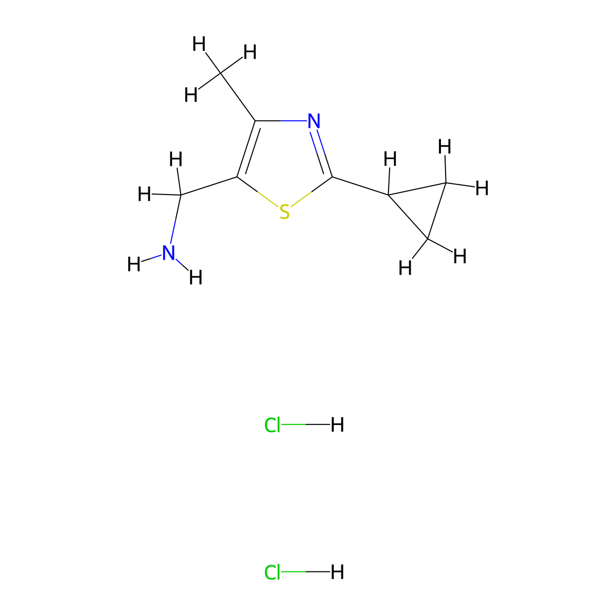 (2-Cyclopropyl-4-methylthiazol-5-yl)methanamine dihydrochloride molecular structure, CAS 1332528-46-7