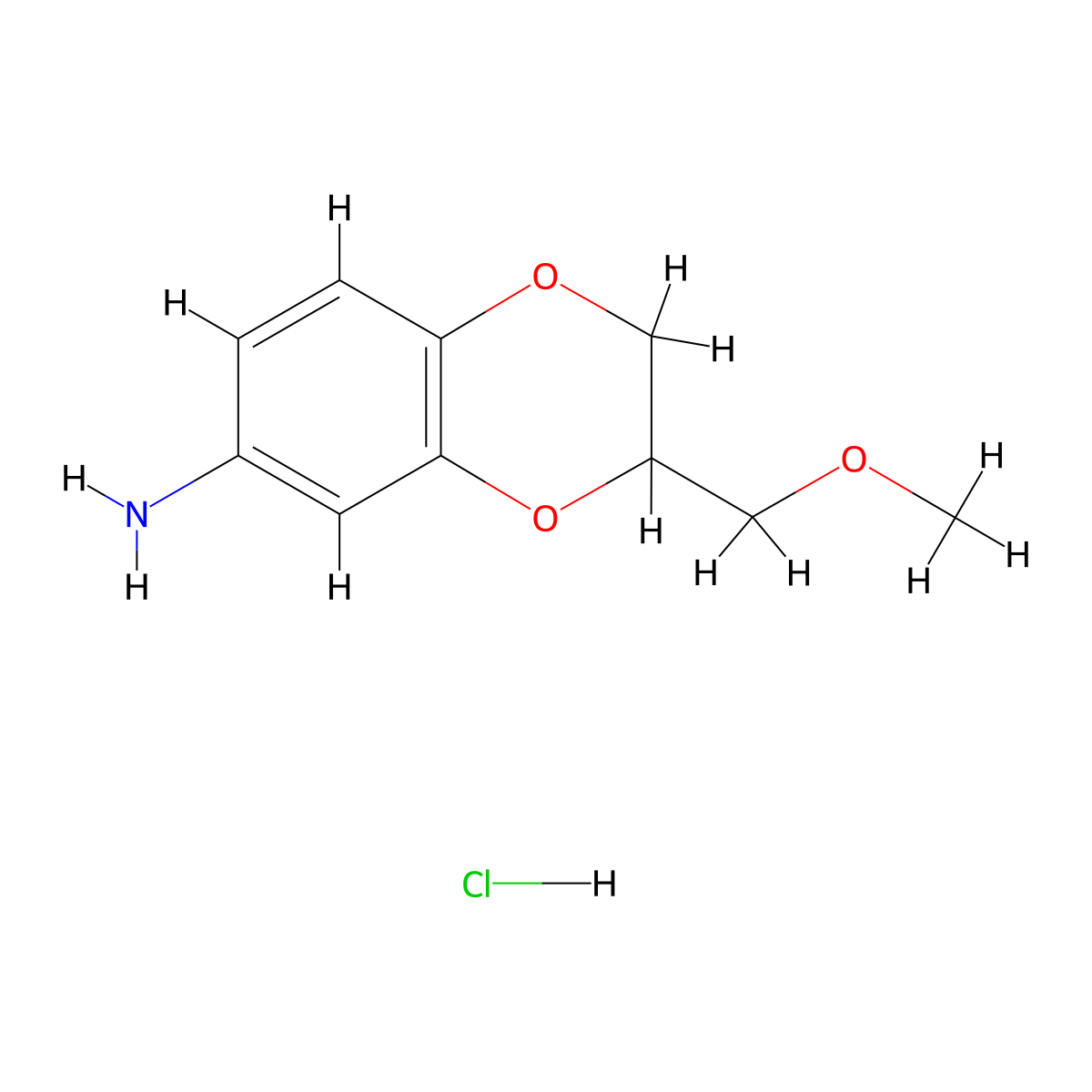 [3-(Methoxymethyl)-2,3-dihydro-1,4-benzodioxin-6-yl]amine hydrochloride molecular structure, CAS 1332528-53-6