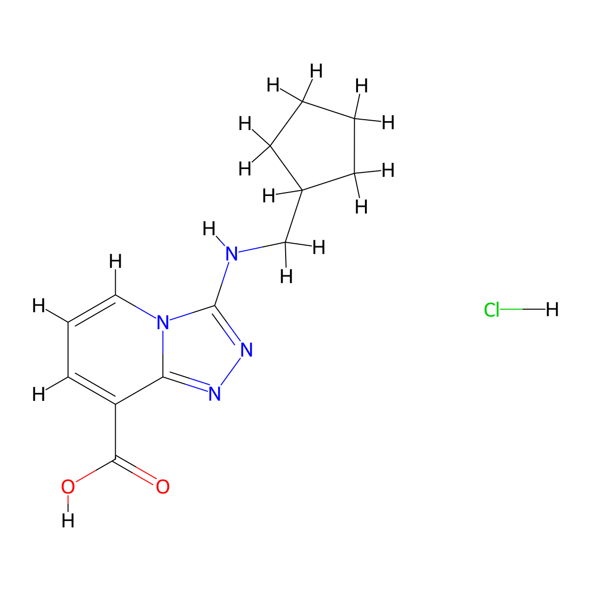 3-((Cyclopentylmethyl)amino)-[1,2,4]triazolo[4,3-a]pyridine-8-carboxylic acid hydrochloride molecular structure, CAS 1332528-61-6