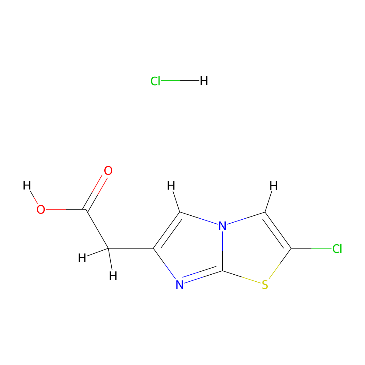 (2-Chloroimidazo[2,1-b][1,3]thiazol-6-yl)-acetic acid hydrochloride molecular structure, CAS 1332528-63-8