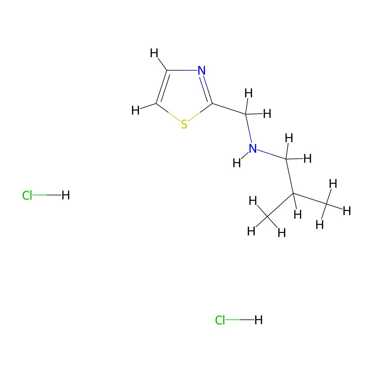 2-Methyl-N-(thiazol-2-ylmethyl)propan-1-amine dihydrochloride molecular structure, CAS 1332528-64-9