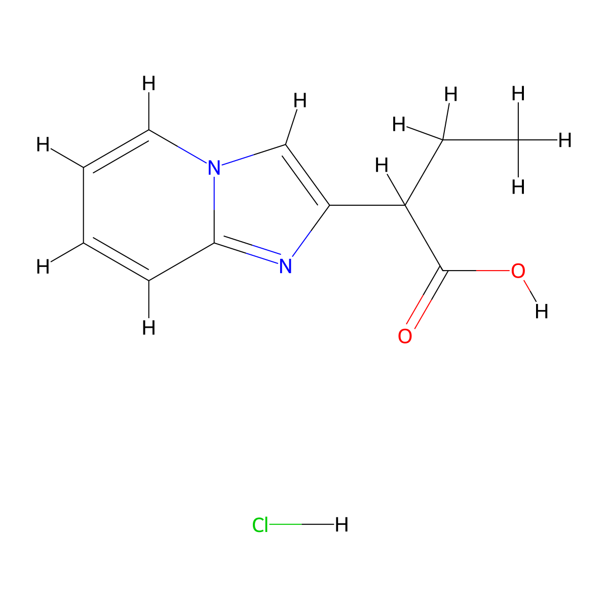 2-(Imidazo[1,2-a]pyridin-2-yl)butanoic acid hydrochloride molecular structure, CAS 1332528-66-1