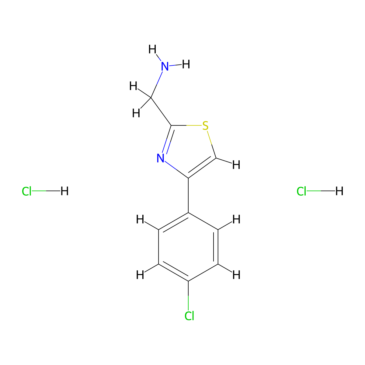 (4-(4-Chlorophenyl)thiazol-2-yl)methanamine dihydrochloride molecular structure, CAS 1332528-71-8