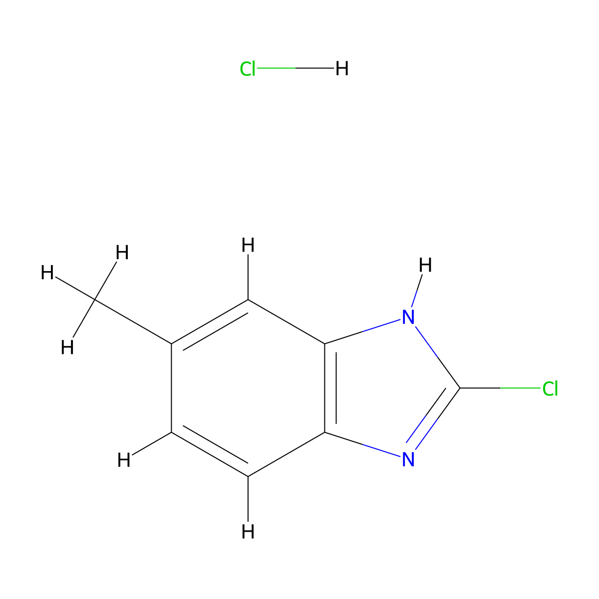 2-chloro-5-methyl-1H-benzimidazole hydrochloride molecular structure, CAS 1332528-75-2