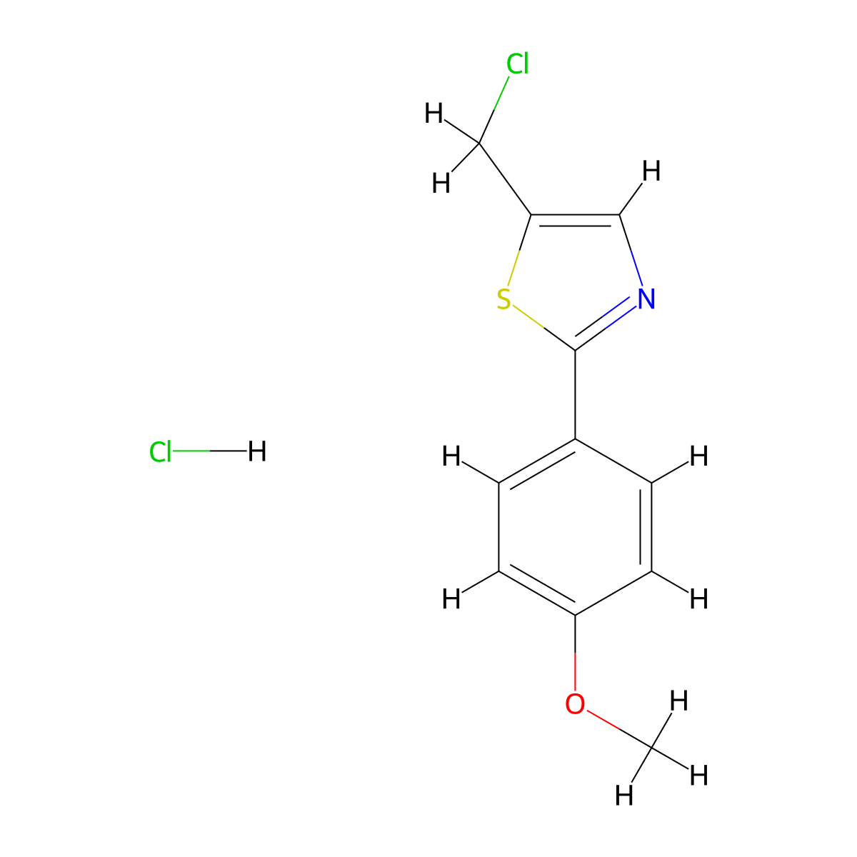 5-(Chloromethyl)-2-(4-methoxyphenyl)thiazole hydrochloride molecular structure, CAS 1332528-77-4