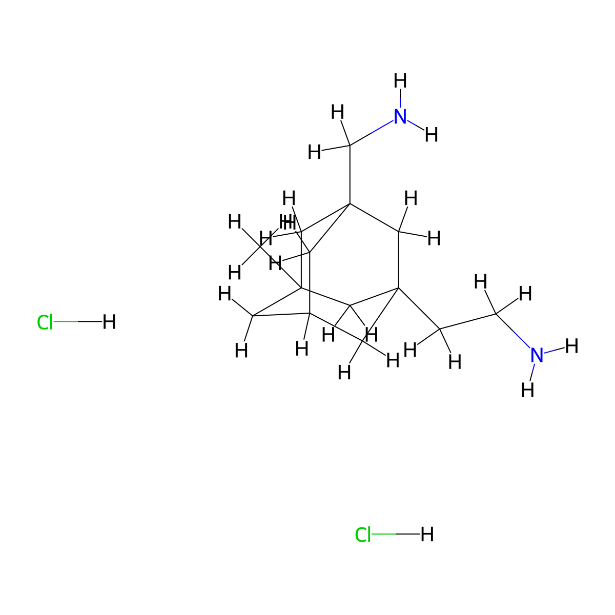 {[3-(2-Aminoethyl)-5-methyl-1-adamantyl]-methyl}amine dihydrochloride molecular structure, CAS 1332528-78-5