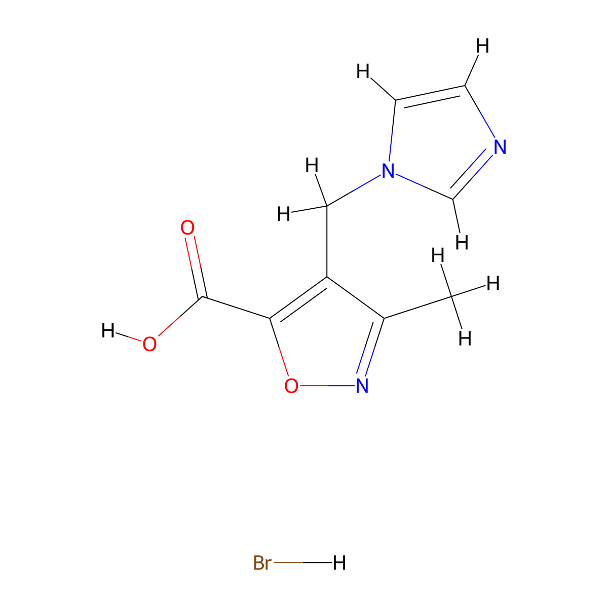 4-(1H-imidazol-1-ylmethyl)-3-methylisoxazole-5-carboxylic acid hydrobromide molecular structure, CAS 1332528-81-0