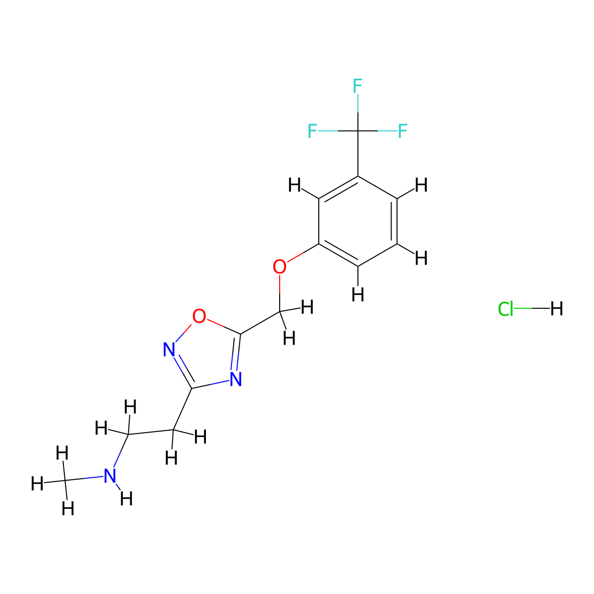 N-methyl-2-(5-{[3-(trifluoromethyl)phenoxy]methyl}-1,2,4-oxadiazol-3-yl)ethanamine hydrochloride molecular structure, CAS 1332528-85-4