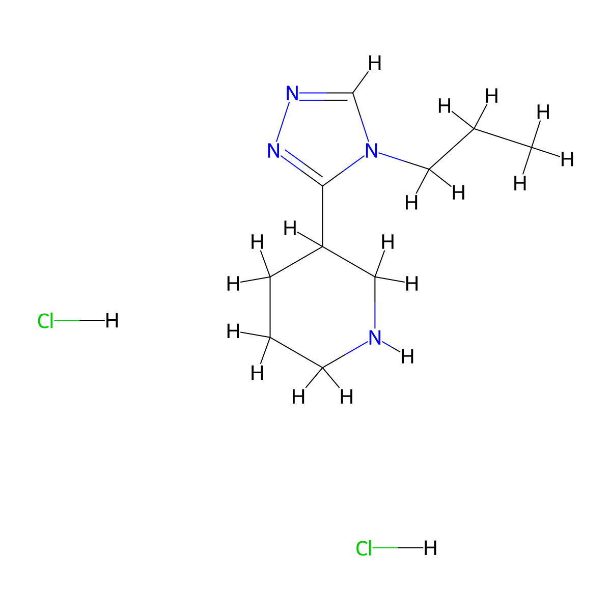 3-(4-propyl-4H-1,2,4-triazol-3-yl)piperidine dihydrochloride molecular structure, CAS 1332528-89-8