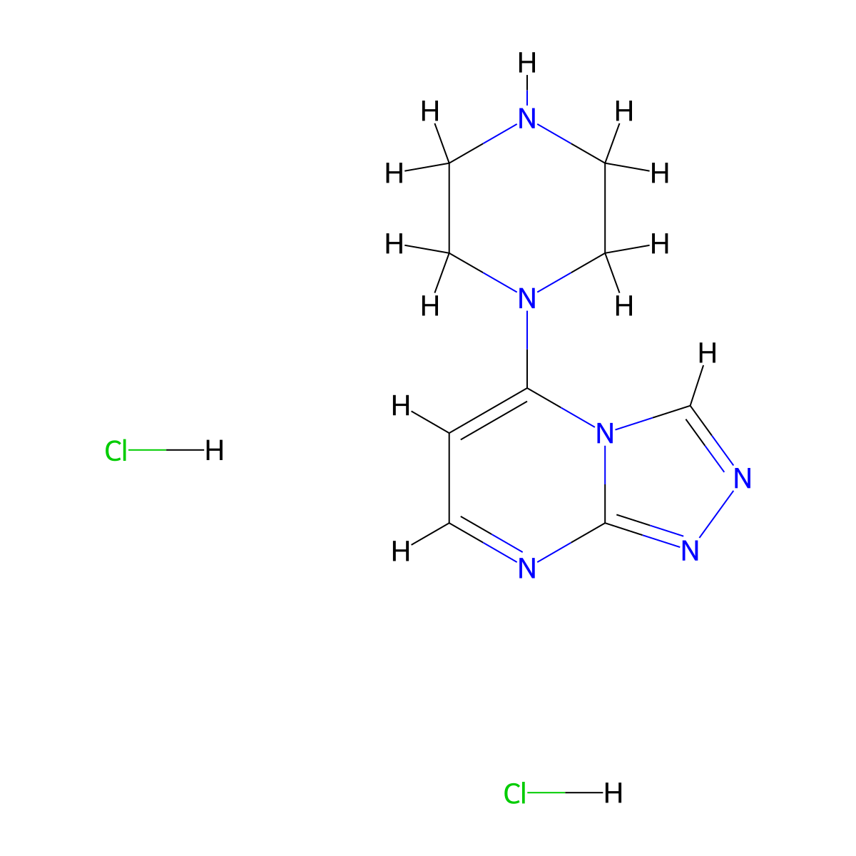5-(1-Piperazinyl)[1,2,4]triazolo[4,3-a]pyrimidine dihydrochloride molecular structure, CAS 1332528-94-5