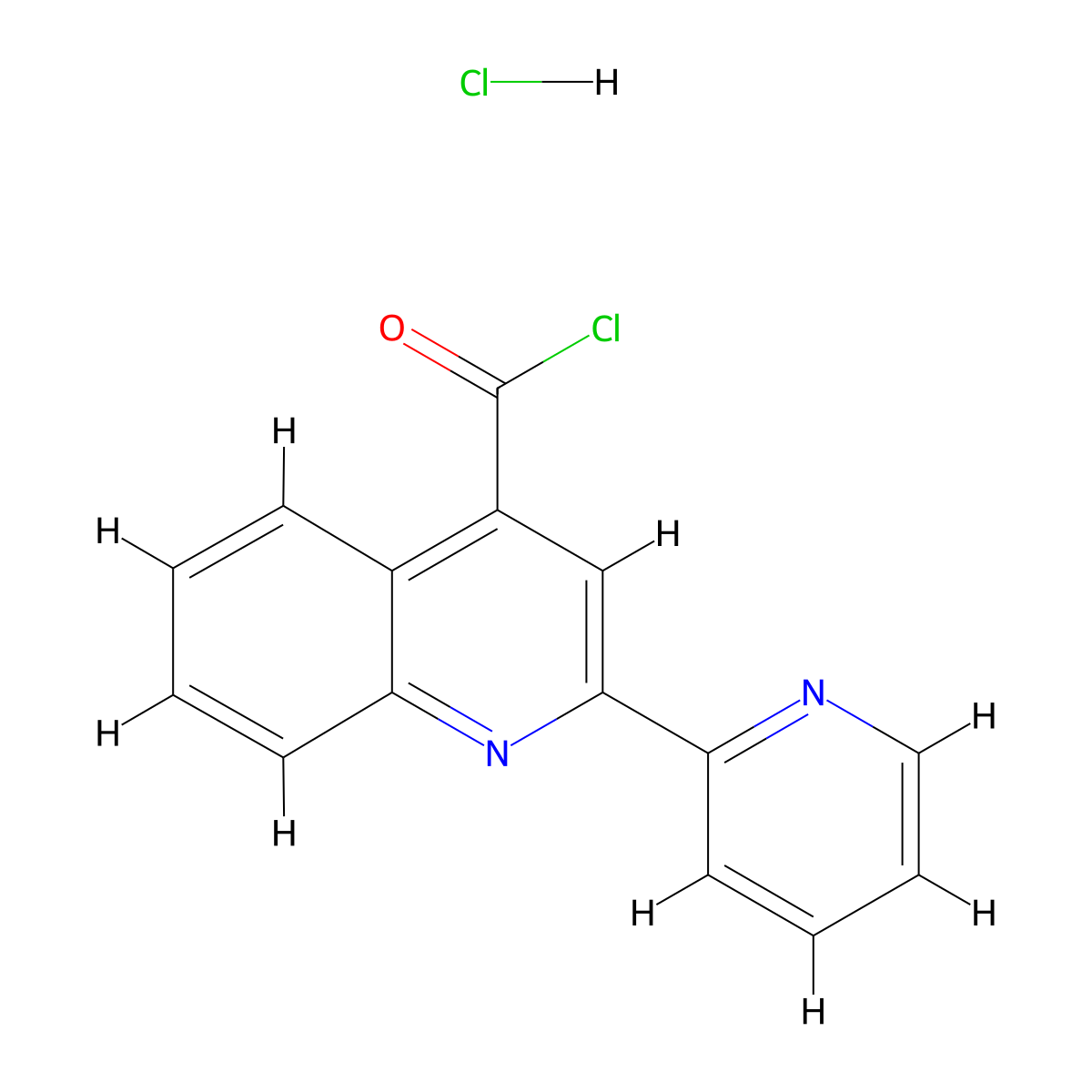 2-(Pyridin-2-yl)quinoline-4-carbonyl chloride hydrochloride molecular structure, CAS 1332528-97-8