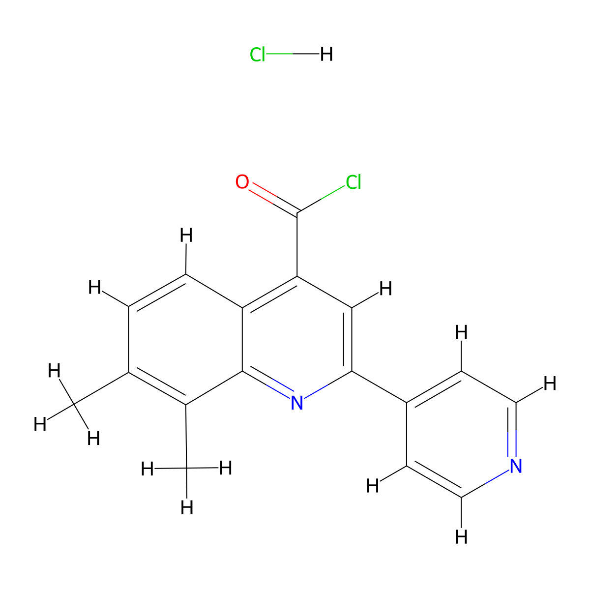 7,8-Dimethyl-2-(pyridin-4-yl)quinoline-4-carbonyl chloride hydrochloride molecular structure, CAS 1332529-01-7