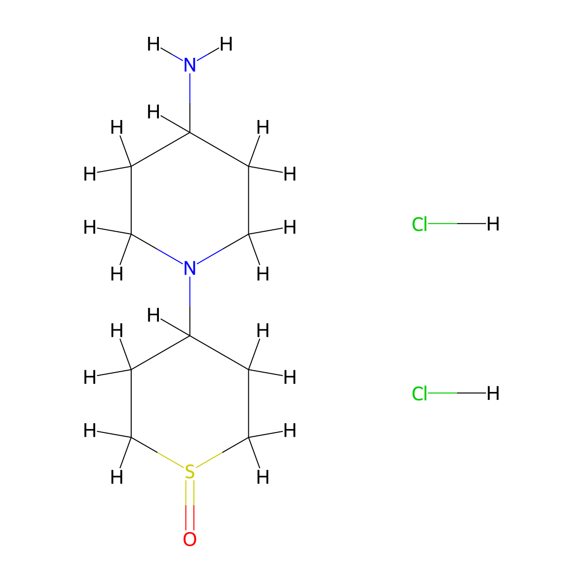 1-(1-Oxidotetrahydro-2H-thiopyran-4-yl)piperidin-4-amine dihydrochloride molecular structure, CAS 1332529-06-2
