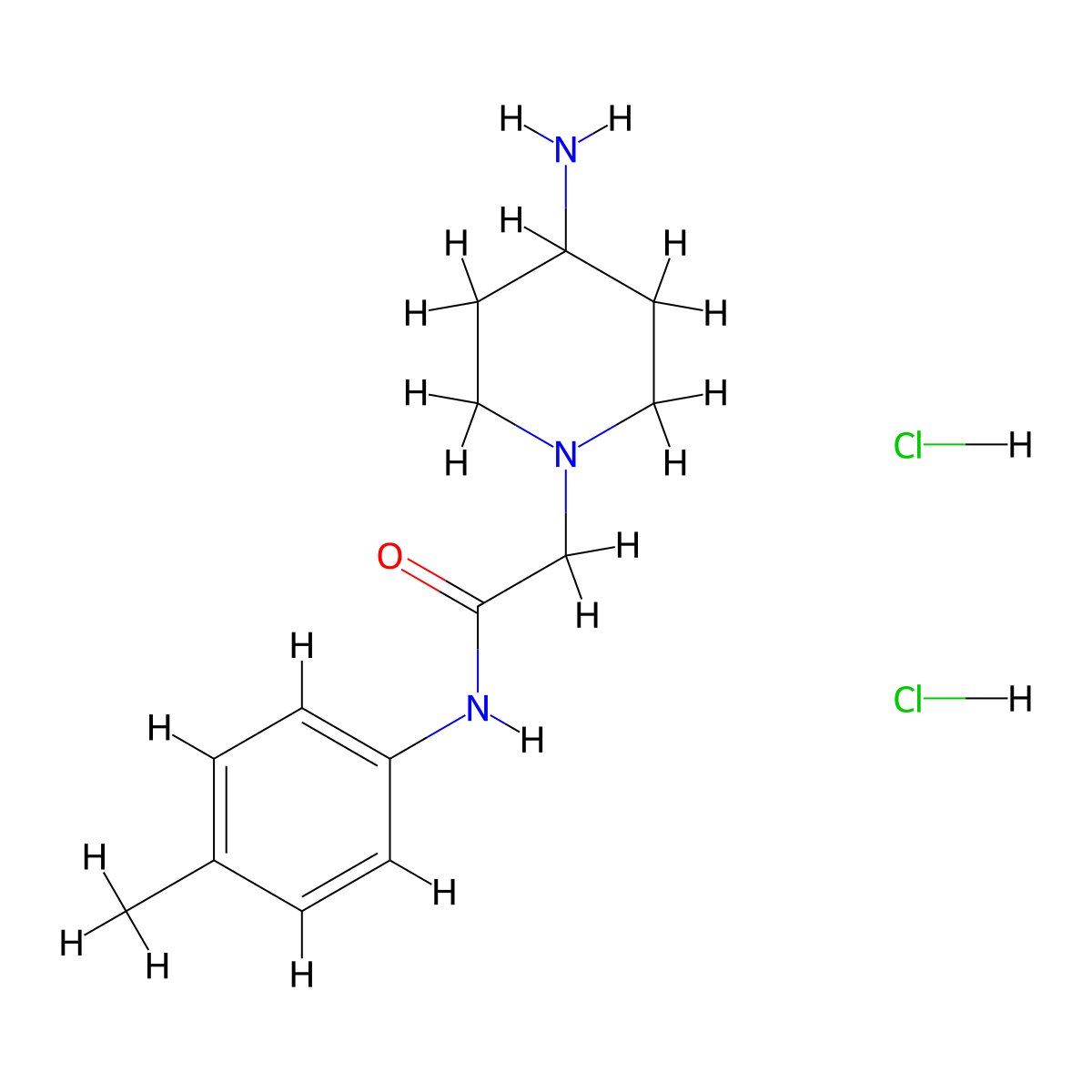 2-(4-aminopiperidin-1-yl)-N-(4-methylphenyl)acetamide dihydrochloride molecular structure, CAS 1332529-12-0