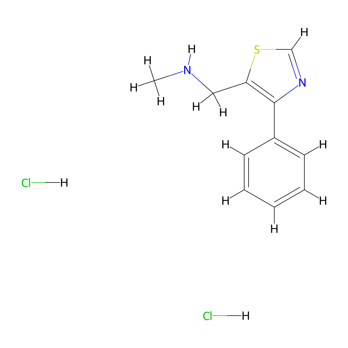 N-Methyl-1-(4-phenylthiazol-5-yl)methanamine dihydrochloride molecular structure, CAS 1332529-21-1