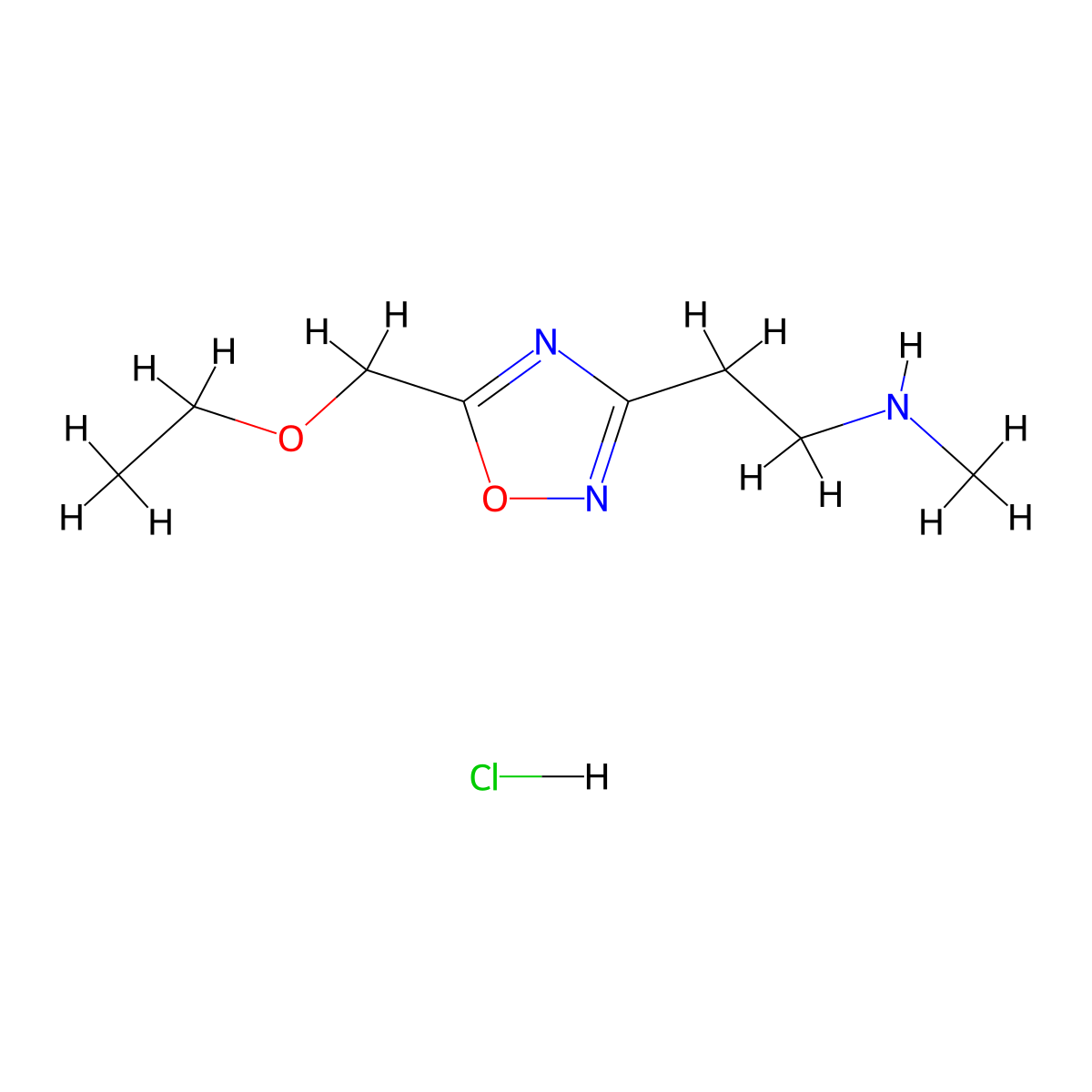2-(5-(Ethoxymethyl)-1,2,4-oxadiazol-3-yl)-N-methylethanamine hydrochloride molecular structure, CAS 1332529-22-2