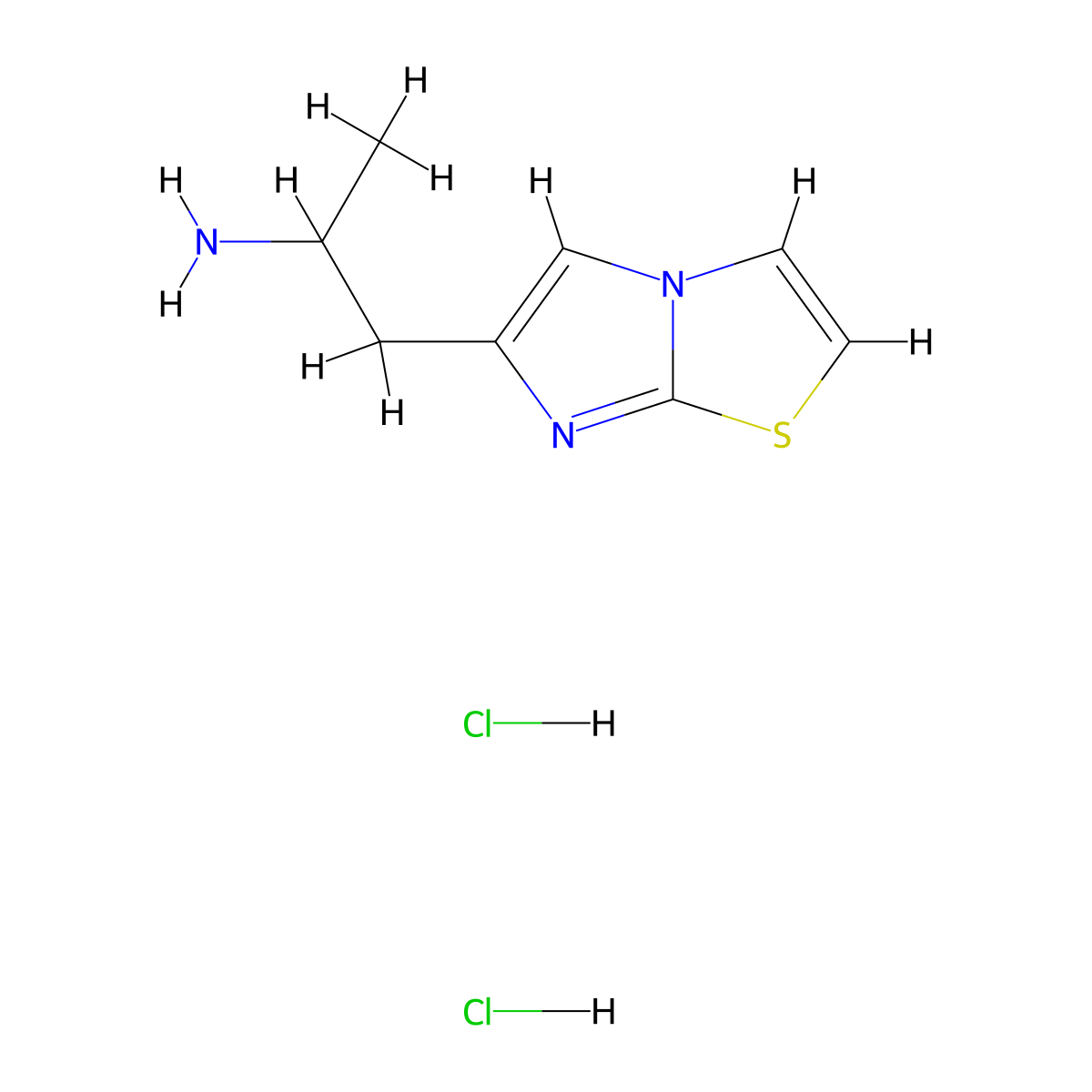 (2-Imidazo[2,1-b][1,3]thiazol-6-yl-1-methylethyl)amine dihydrochloride molecular structure, CAS 1332529-24-4