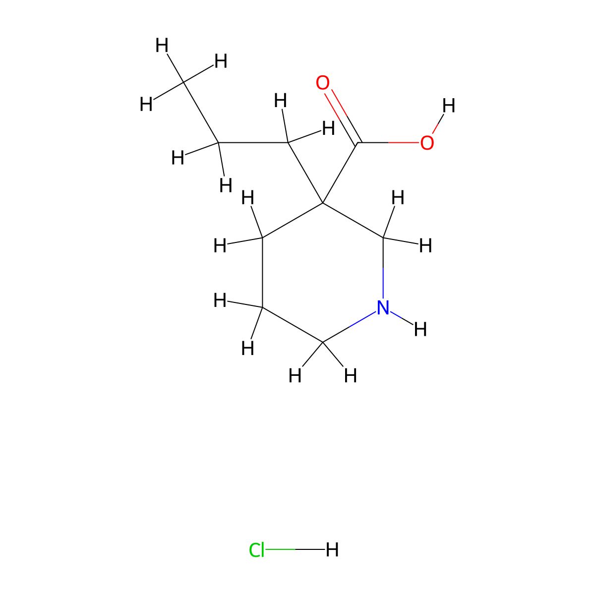 3-Propylpiperidine-3-carboxylic acid hydrochloride molecular structure, CAS 1332529-30-2