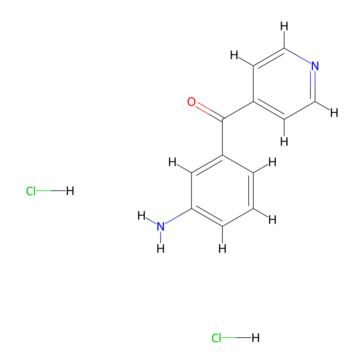 (3-Aminophenyl)(pyridin-4-yl)methanone dihydrochloride molecular structure, CAS 1332529-34-6