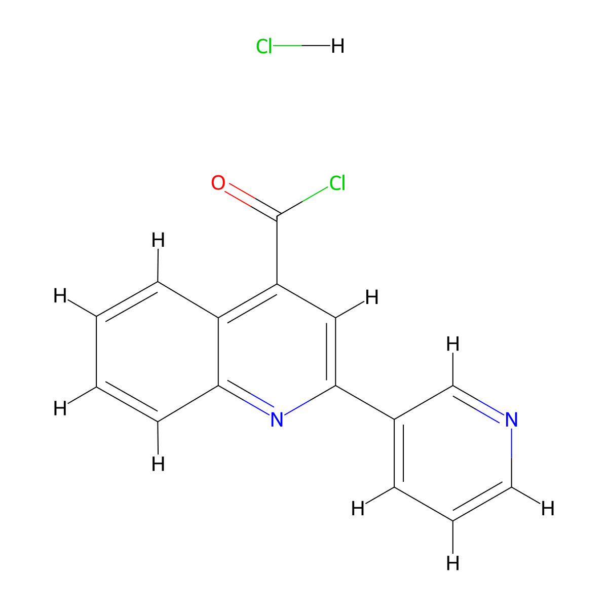 2-(Pyridin-3-yl)quinoline-4-carbonyl chloride hydrochloride molecular structure, CAS 1332529-39-1