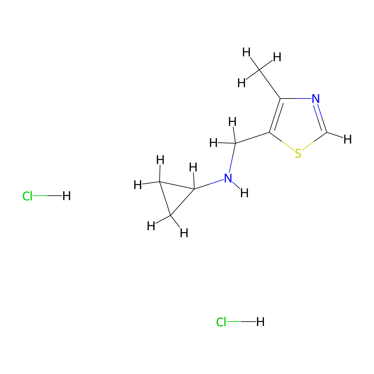 N-[(4-methyl-1,3-thiazol-5-yl)methyl]cyclopropanamine dihydrochloride molecular structure, CAS 1332529-49-3