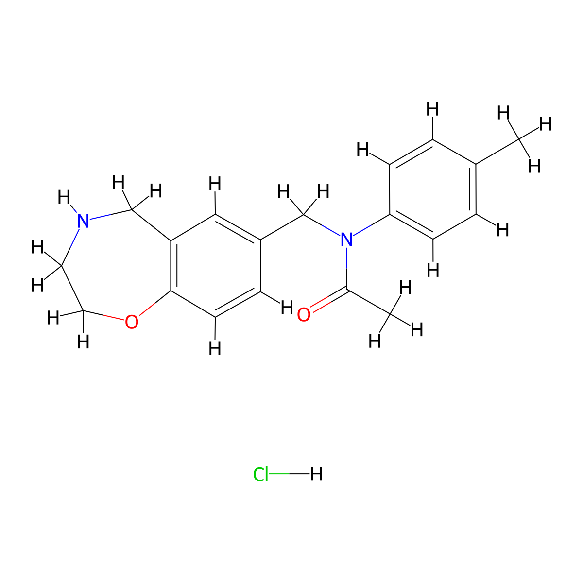 N-(4-methylphenyl)-N-(2,3,4,5-tetrahydro-1,4-benzoxazepin-7-ylmethyl)acetamide hydrochloride molecular structure, CAS 1332529-55-1