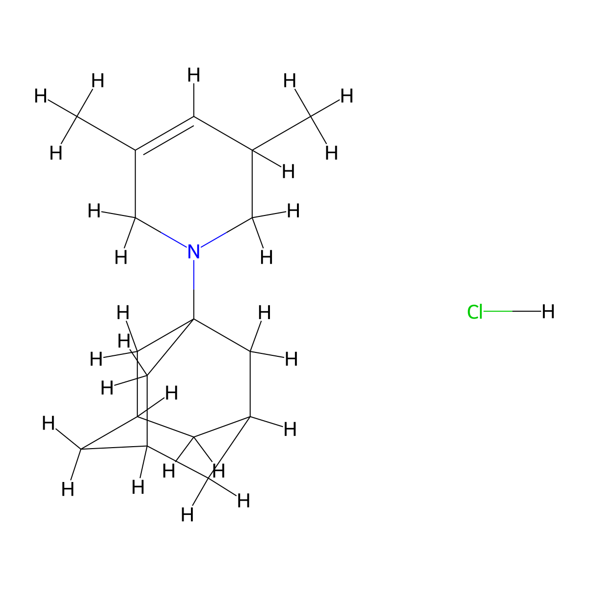 1-(1-Adamantyl)-3,5-dimethyl-1,2,3,6-tetrahydropyridine hydrochloride molecular structure, CAS 1332529-59-5