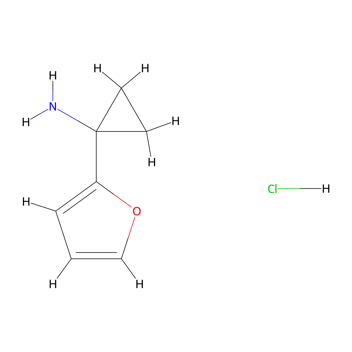 [1-(2-Furyl)cyclopropyl]amine hydrochloride molecular structure, CAS 1332529-60-8