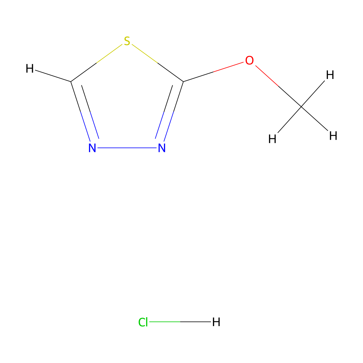 2-Methoxy-1,3,4-thiadiazole hydrochloride molecular structure, CAS 1332529-61-9