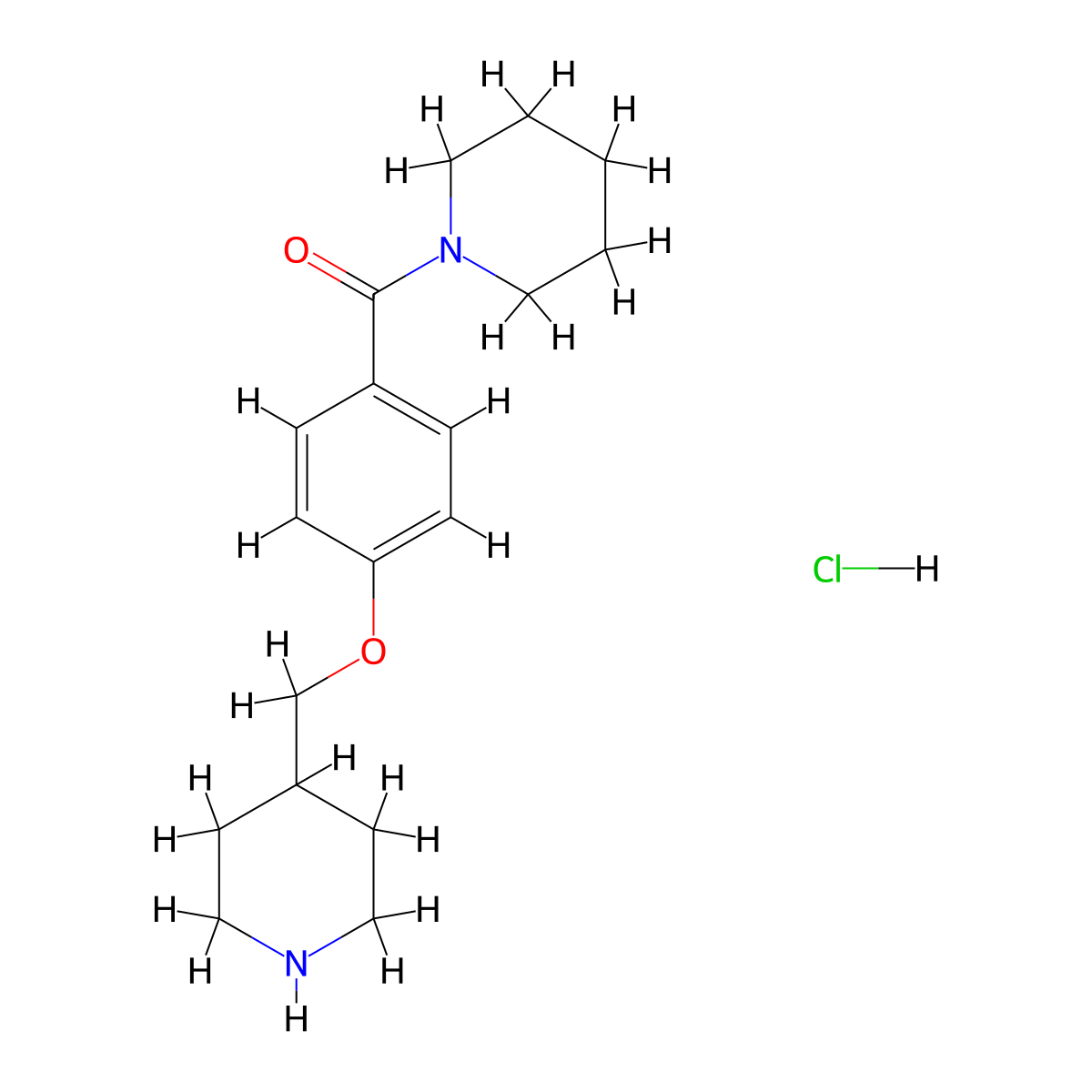 Piperidin-1-yl(4-(piperidin-4-ylmethoxy)phenyl)methanone hydrochloride molecular structure, CAS 1332529-65-3