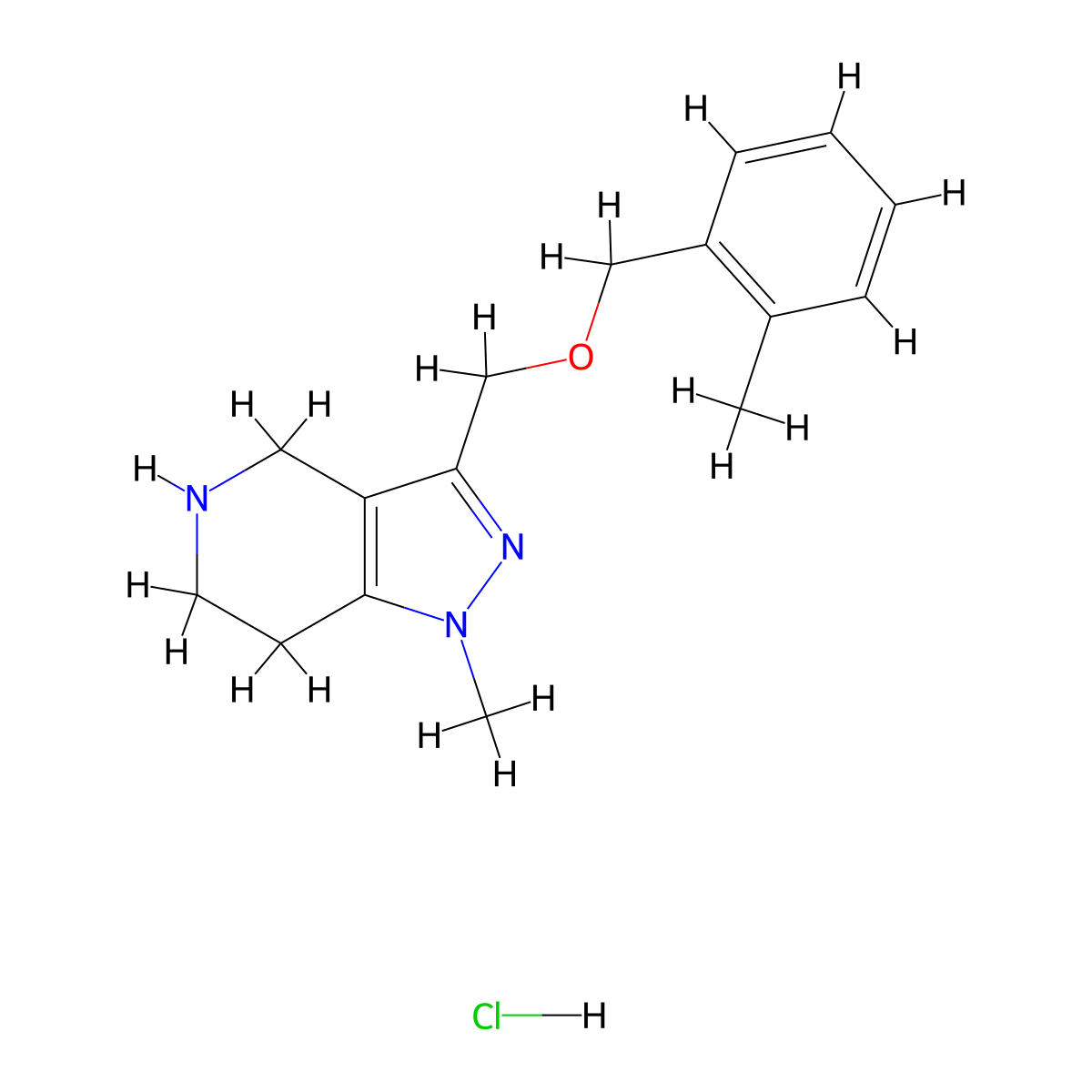 1-methyl-3-{[(2-methylbenzyl)oxy]methyl}-4,5,6,7-tetrahydro-1H-pyrazolo[4,3-c]pyridine hydrochloride molecular structure, CAS 1332529-67-5
