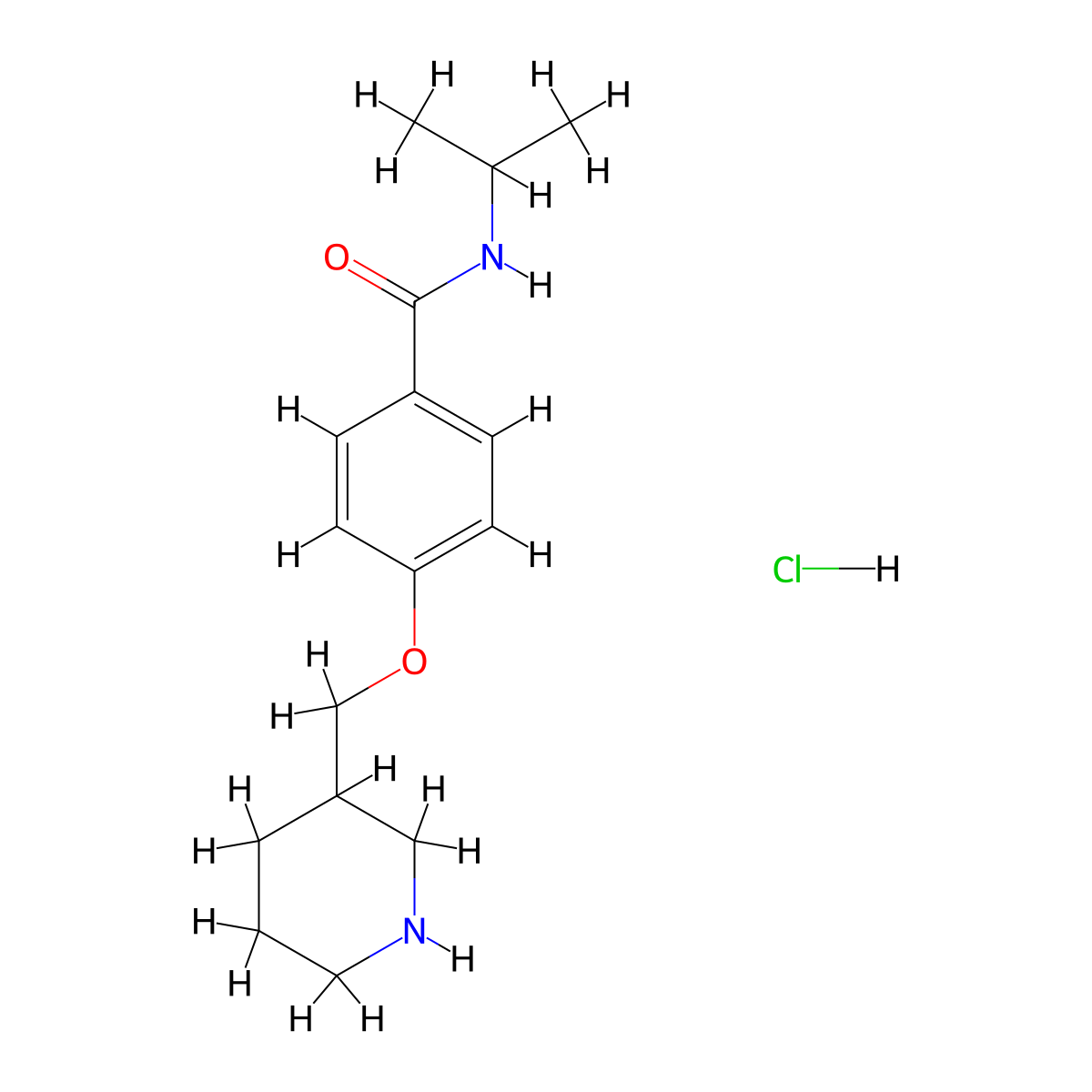 N-isopropyl-4-(piperidin-3-ylmethoxy)benzamide hydrochloride molecular structure, CAS 1332529-70-0