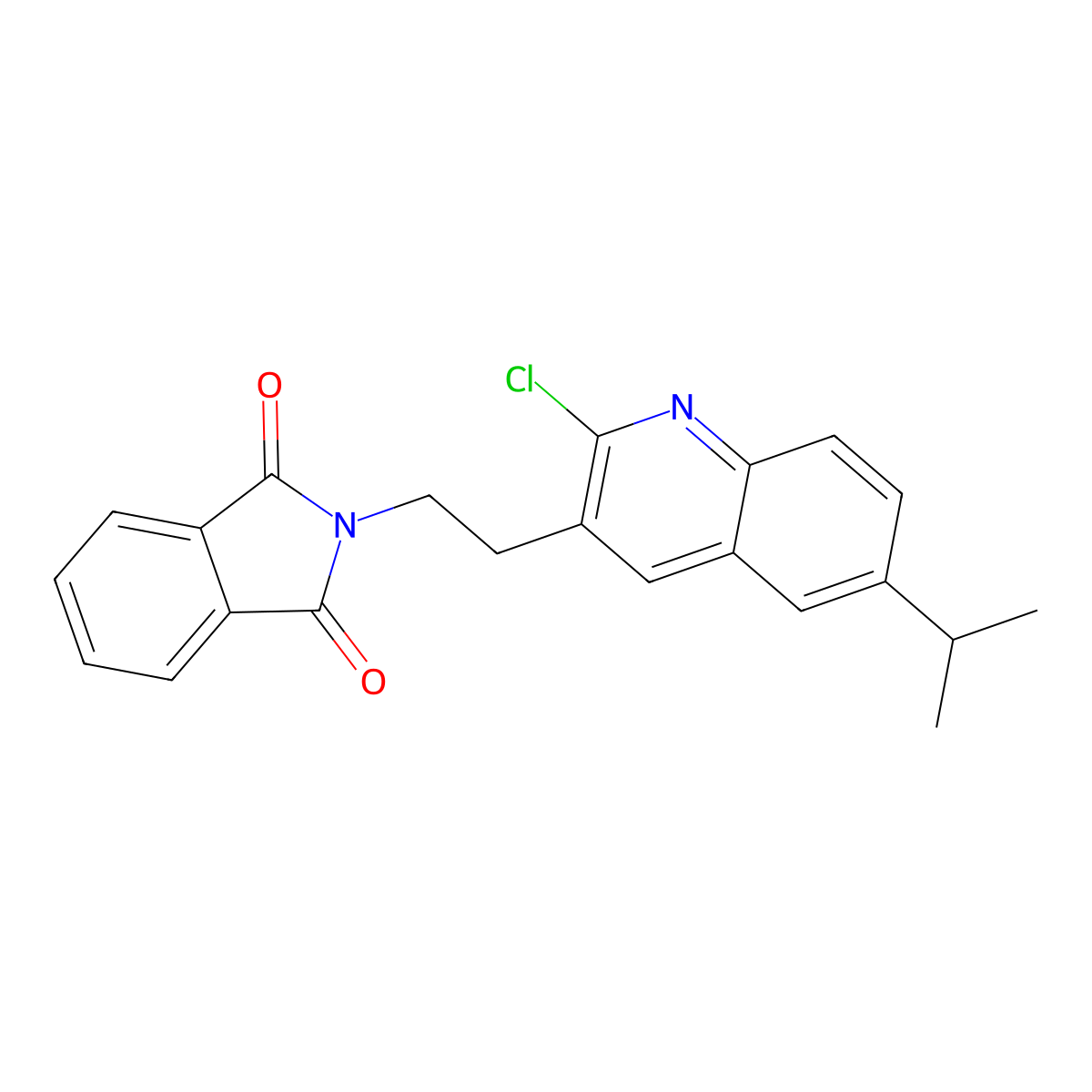 2-{2-[2-chloro-6-(propan-2-yl)quinolin-3-yl]ethyl}-2,3-dihydro-1H-isoindole-1,3-dione molecular structure, CAS 1332529-82-4