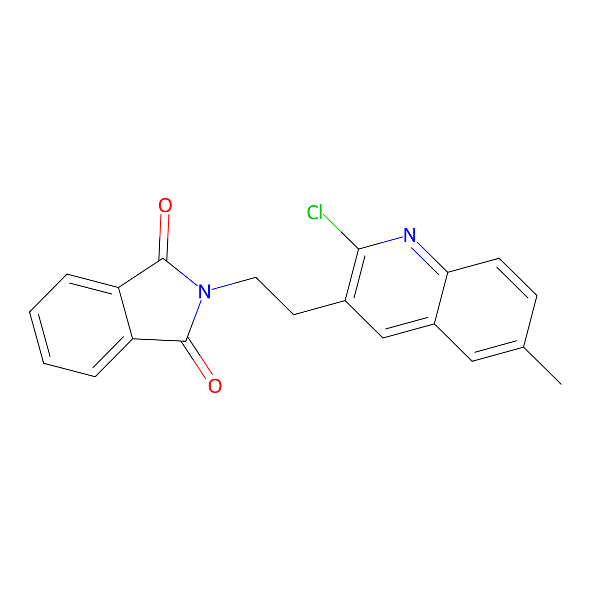 2-[2-(2-chloro-6-methylquinolin-3-yl)ethyl]-2,3-dihydro-1H-isoindole-1,3-dione molecular structure, CAS 1332529-84-6