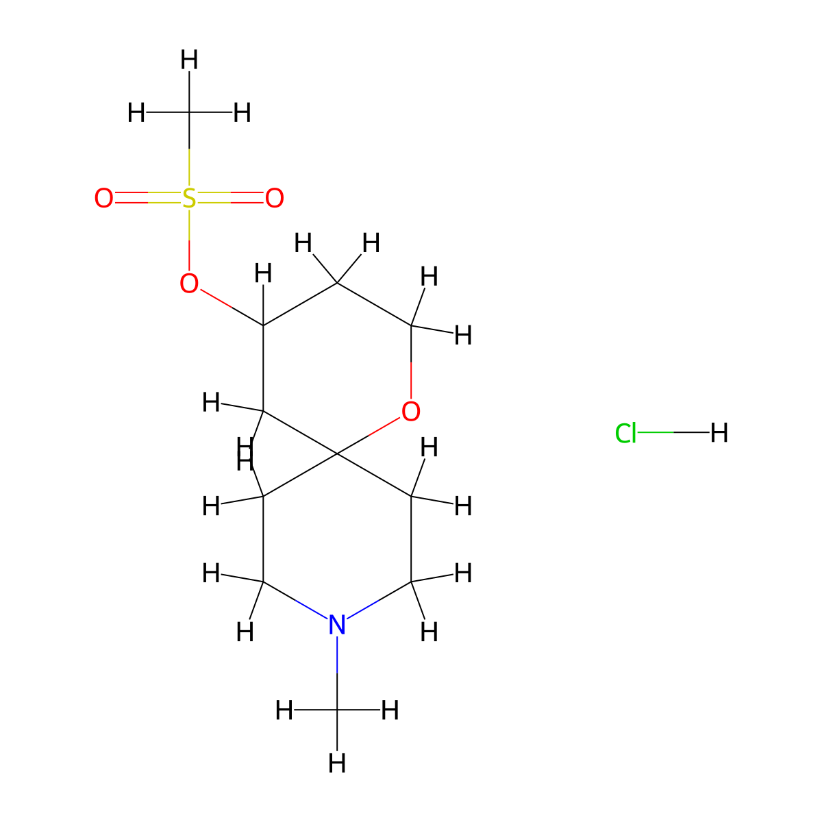 9-Methyl-1-oxa-9-azaspiro[5.5]undec-4-yl methanesulfonate hydrochloride molecular structure, CAS 1332529-85-7