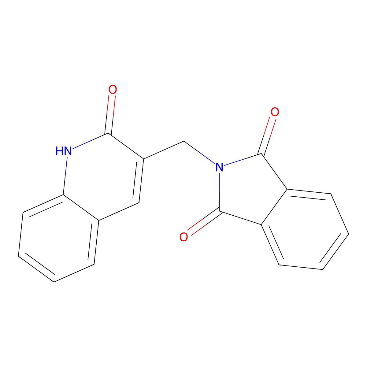 2-[(2-oxo-1,2-dihydroquinolin-3-yl)methyl]-2,3-dihydro-1H-isoindole-1,3-dione molecular structure, CAS 1332529-90-4