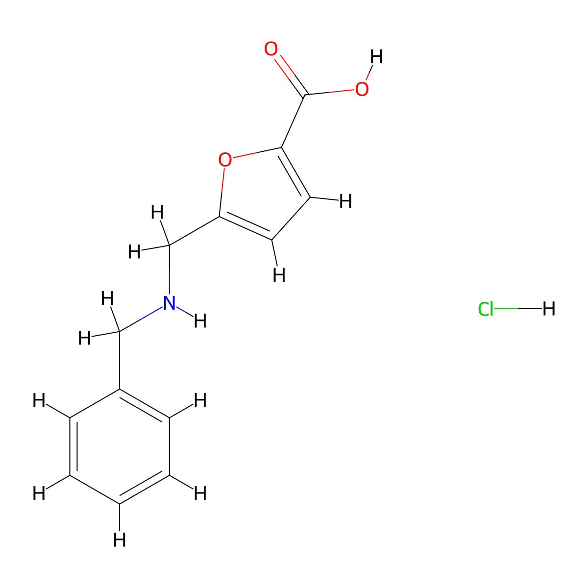5-[(Benzylamino)methyl]-2-furoic acid hydrochloride molecular structure, CAS 1332529-91-5