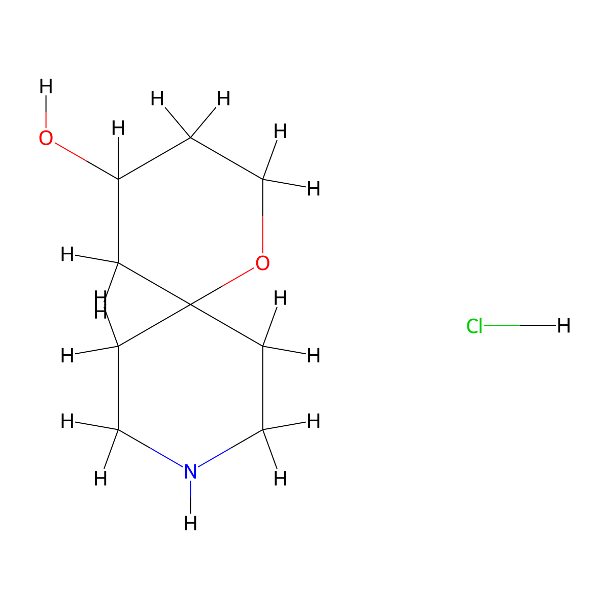 1-Oxa-9-azaspiro[5.5]undecan-4-ol hydrochloride molecular structure, CAS 1332529-93-7