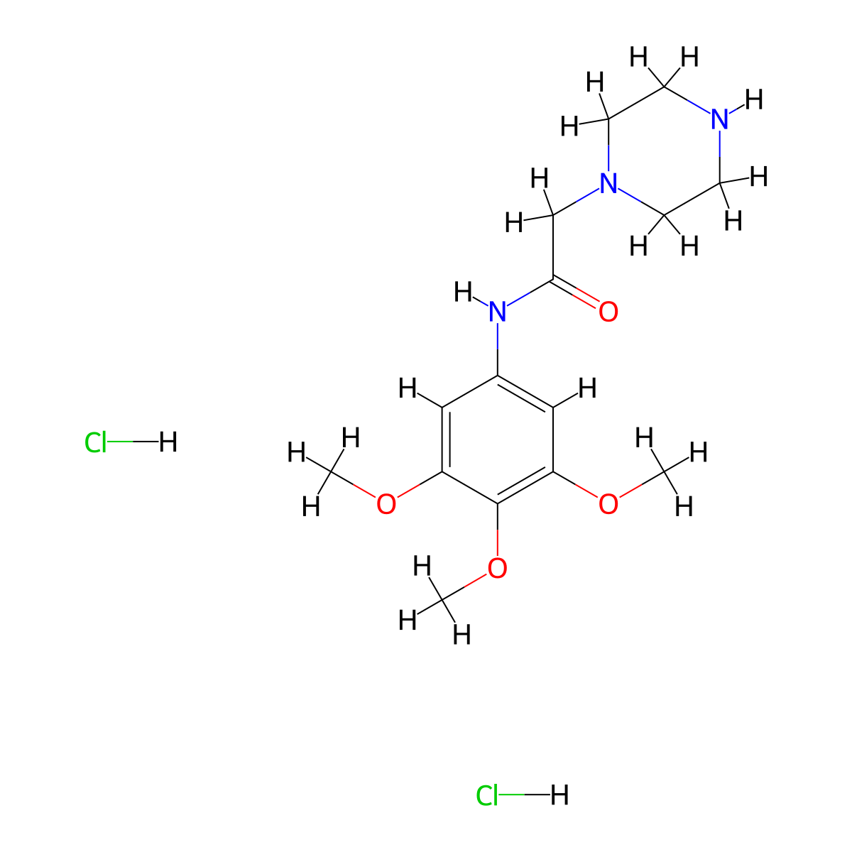 2-piperazin-1-yl-N-(3,4,5-trimethoxyphenyl)acetamide dihydrochloride molecular structure, CAS 1332530-02-5