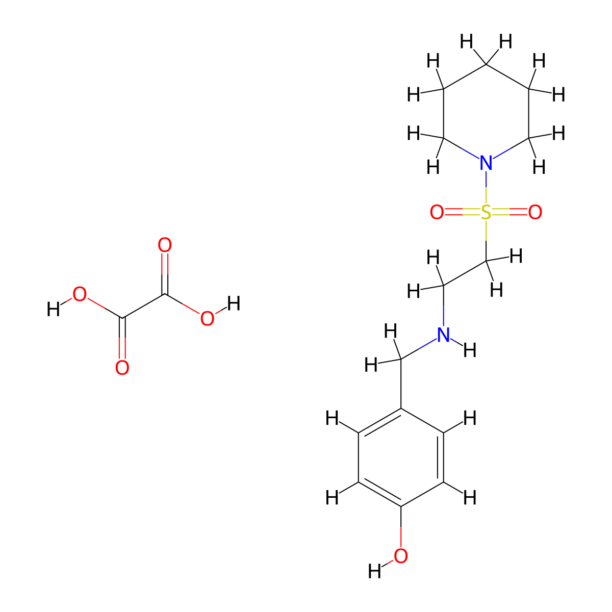 4-({[2-(Piperidin-1-ylsulfonyl)ethyl]amino}methyl)phenol oxalate molecular structure, CAS 1332530-04-7
