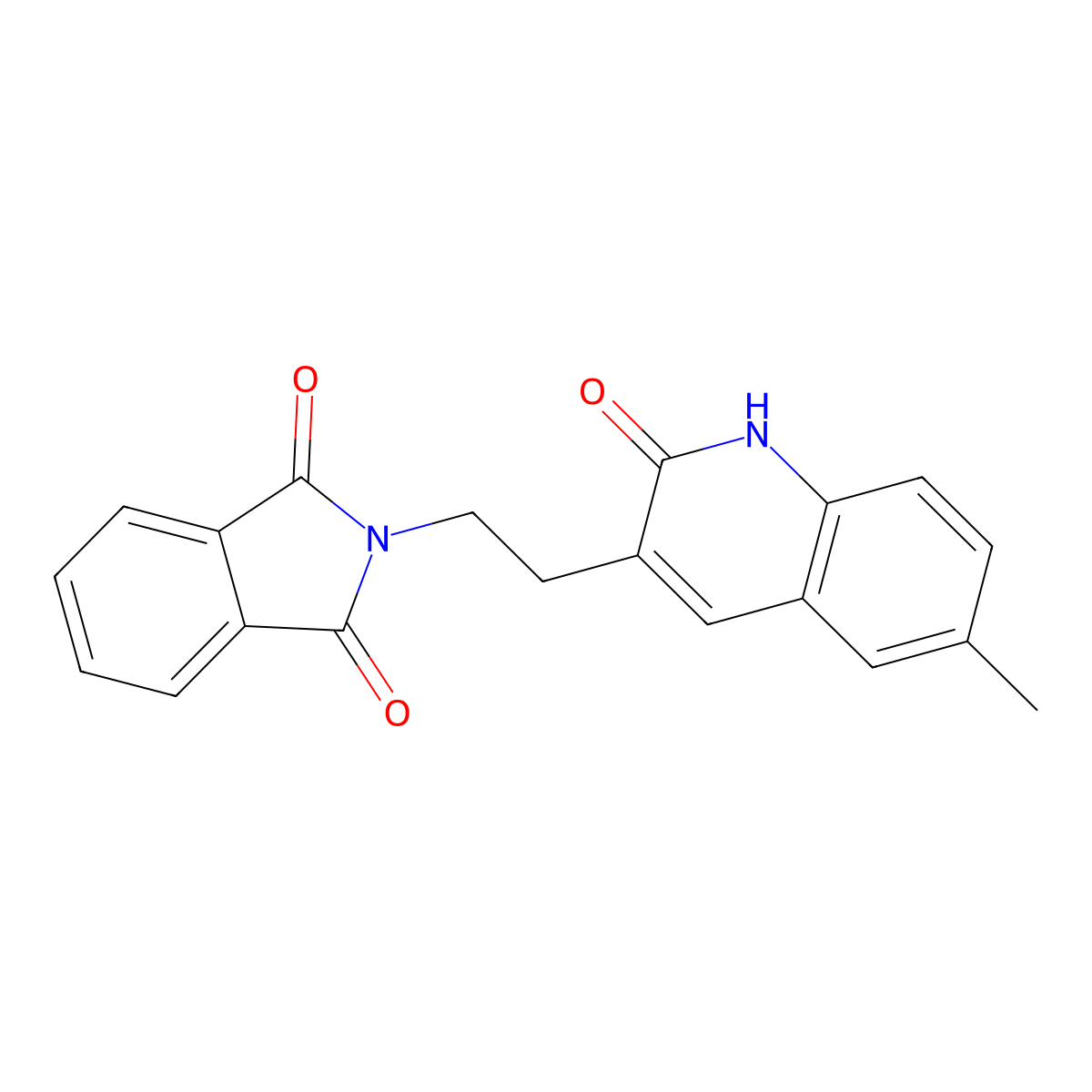 2-[2-(6-methyl-2-oxo-1,2-dihydroquinolin-3-yl)ethyl]-2,3-dihydro-1H-isoindole-1,3-dione molecular structure, CAS 1332530-05-8