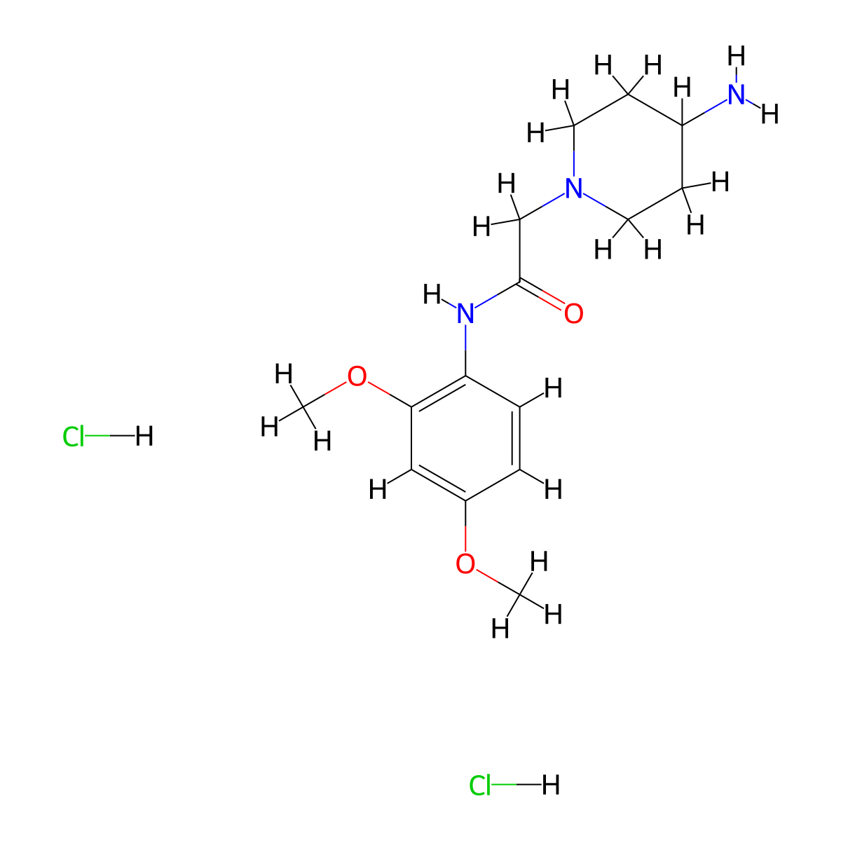 2-(4-aminopiperidin-1-yl)-N-(2,4-dimethoxyphenyl)acetamide dihydrochloride molecular structure, CAS 1332530-10-5